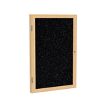 Ghent 1 Door Enclosed Recycled Rubber Bulletin Board, Oak Wood Frame, 3'H x 2'W (GHE - PW13624TR - XX) - SchoolOutlet
