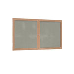 Ghent 2 Door Enclosed Fabric Bulletin Board, Oak Wood Frame, 3'H x 4'W (GHE - PW23648F - XX) - SchoolOutlet