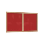 Ghent 2 Door Enclosed Fabric Bulletin Board, Oak Wood Frame, 3'H x 4'W (GHE - PW23648F - XX) - SchoolOutlet