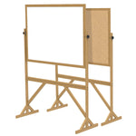 Ghent Reversible Whiteboard / Cork Bulletin Board, Wood Frame, 3'H x 4'W (GHE - RMK34) - SchoolOutlet