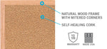 Ghent Natural Cork Bulletin Board, Oak Wood Frame, 4'H x 4'W (GHE - WK44) - SchoolOutlet