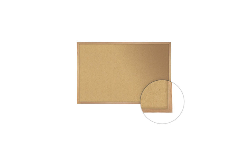 Ghent Natural Cork Bulletin Board, Oak Wood Frame, 4'H x 6'W (GHE - WK46) - SchoolOutlet