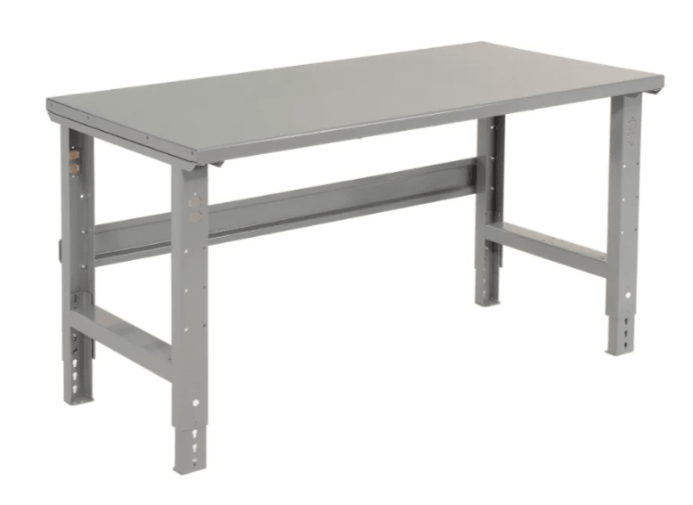 Global Industrial Adjustable Height Workbench, 48"W x 36"D, Steel Square Edge, Gray (GLB - 183151) - SchoolOutlet