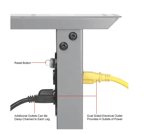 Global Industrial Adjustable Height Workbench, 48"W x 36"D, Steel Square Edge, Gray (GLB - 183151) - SchoolOutlet