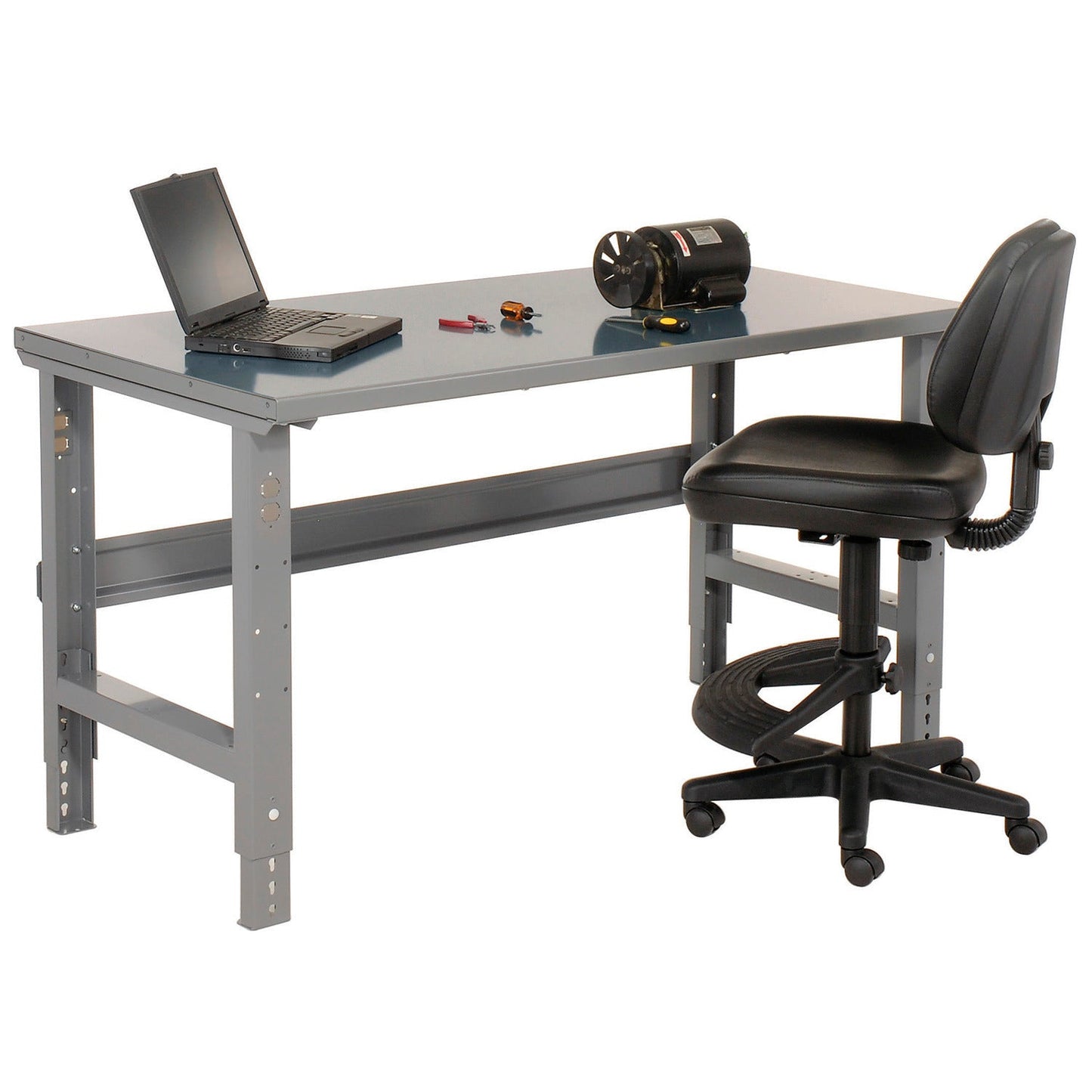 Global Industrial Adjustable Height Workbench, 48"W x 36"D, Steel Square Edge, Gray (GLB - 183151) - SchoolOutlet