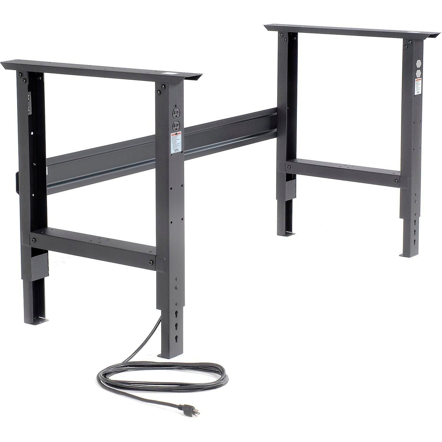 Global Industrial Adjustable Height Workbench, 60"W x 30"D, Steel Square Edge, Black (GLB - 183152BK) - SchoolOutlet