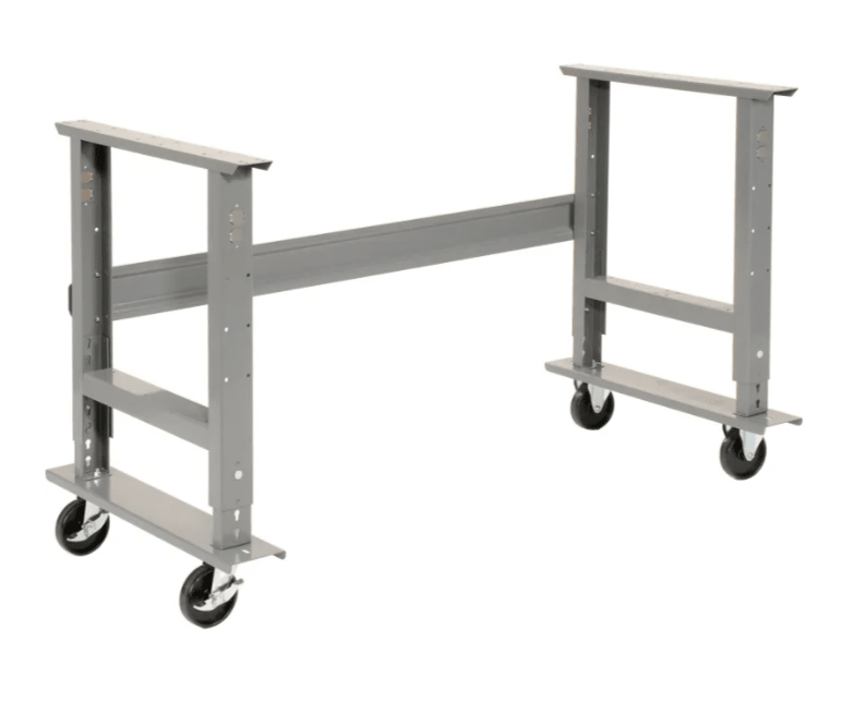 Global Industrial Mobile Workbench, 60"W x 36"D, Adjustable Height, Steel Square Edge (GLB - 183153A) - SchoolOutlet