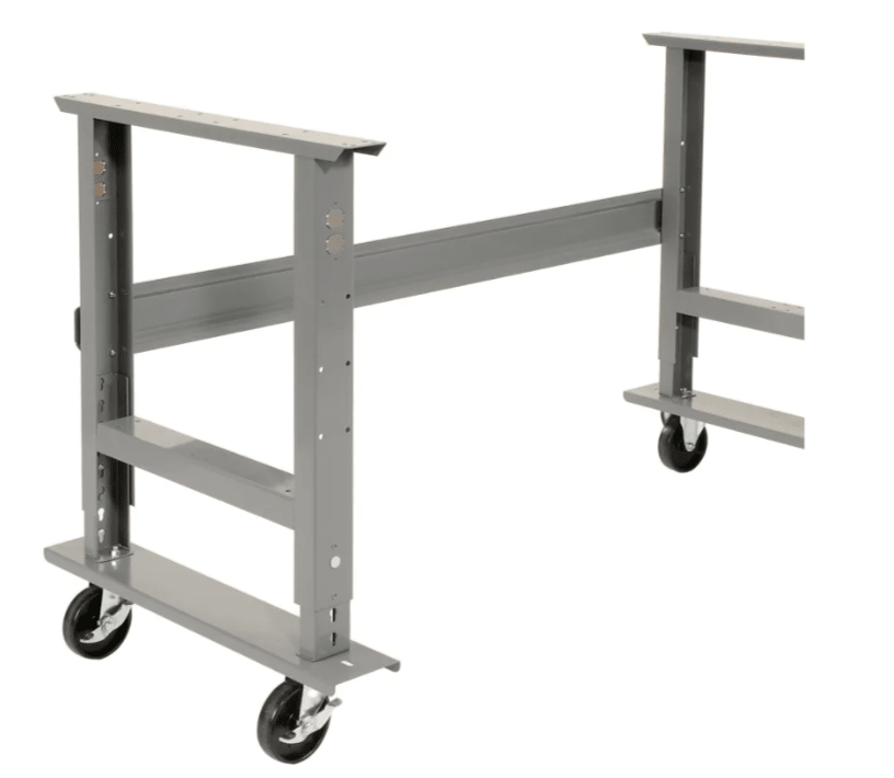 Global Industrial Mobile Workbench, 60"W x 36"D, Adjustable Height, Steel Square Edge (GLB - 183153A) - SchoolOutlet