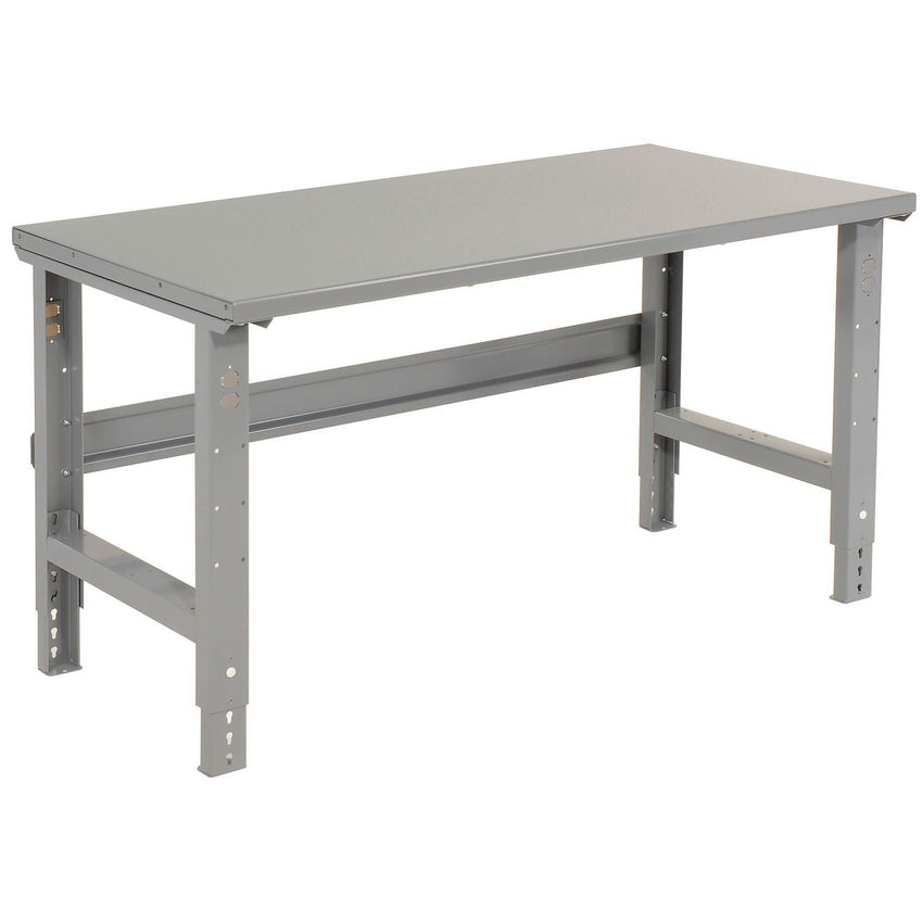Global Industrial Adjustable Height Workbench, 72"W x 36"D, Steel Square Edge, Gray (GLB - 183155) - SchoolOutlet