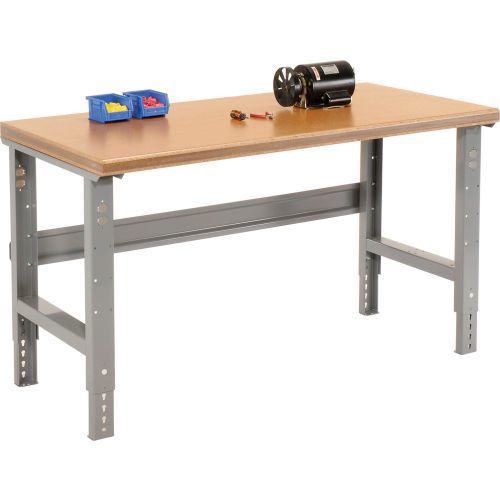 Global Industrial Adjustable Height Workbench, 60"W x 30"D, Shop Top Safety Edge, Gray (GLB - 183984) - SchoolOutlet