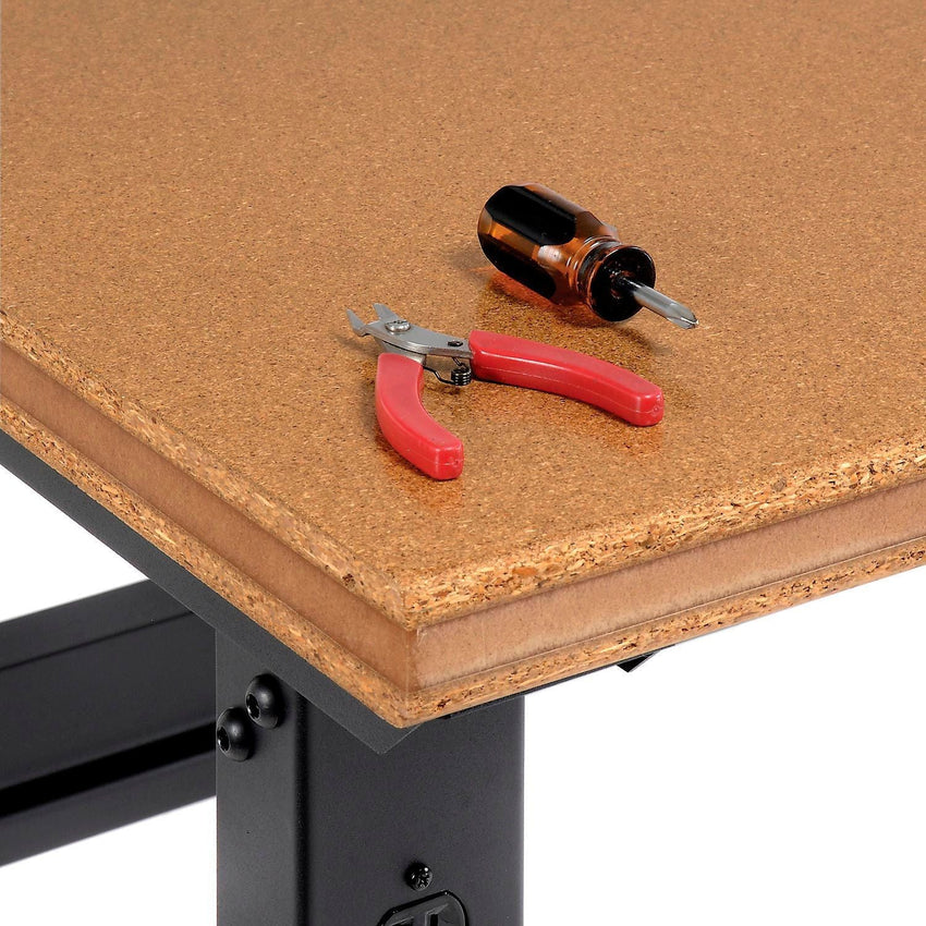 Global Industrial Adjustable Height Workbench, 60"W x 30"D, Shop Top Safety Edge, Black (GLB - 183984BK) - SchoolOutlet