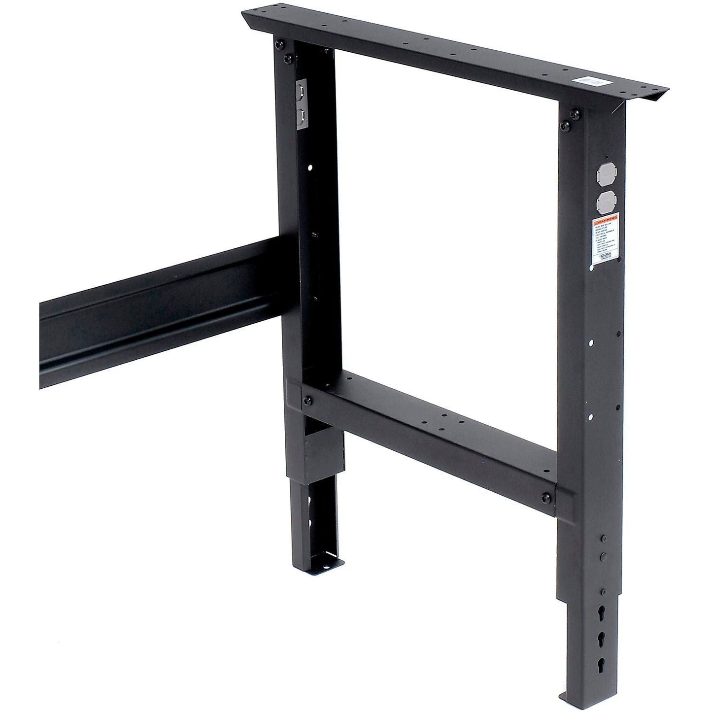 Global Industrial Adjustable Height Workbench, 60"W x 30"D, Shop Top Safety Edge, Black (GLB - 183984BK) - SchoolOutlet