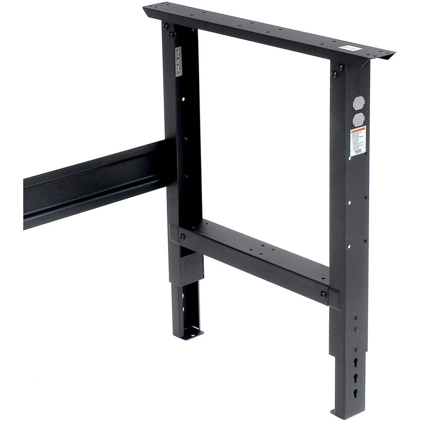 Global Industrial Adjustable Height Workbench, 60"W x 30"D, Shop Top Safety Edge, Black (GLB - 183984BK) - SchoolOutlet