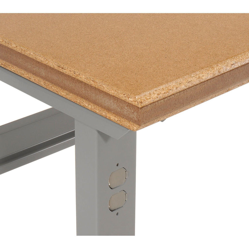 Global Industrial Adjustable Height Workbench, 72"W x 30"D, Shop Top Safety Edge, Gray (GLB - 183985) - SchoolOutlet