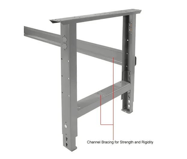 Global Industrial Adjustable Height Workbench, 72"W x 36"D, Shop Top Safety Edge, Gray (GLB - 183986) - SchoolOutlet