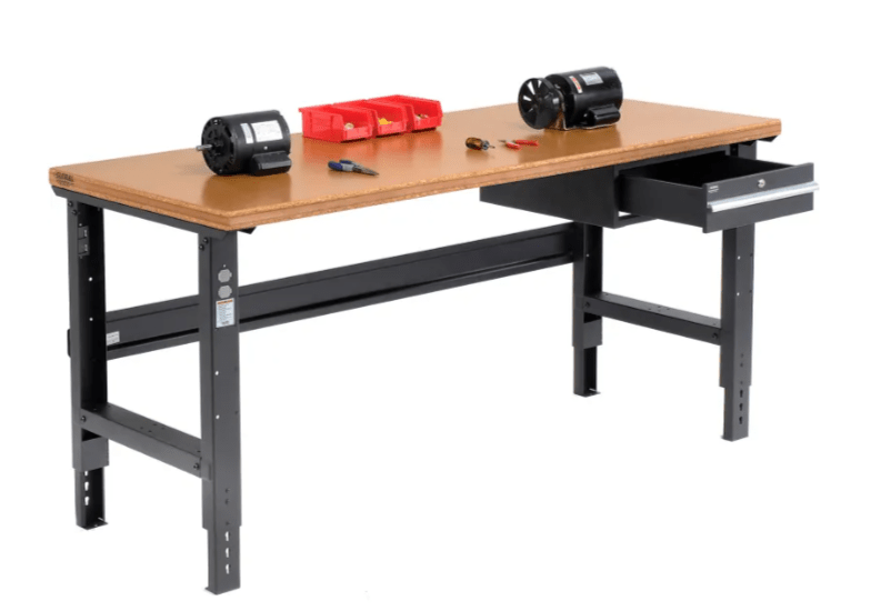 Global Industrial Adjustable Height Workbench, 72"W x 36"D, Shop Top Safety Edge, Black (GLB - 183986BK) - SchoolOutlet