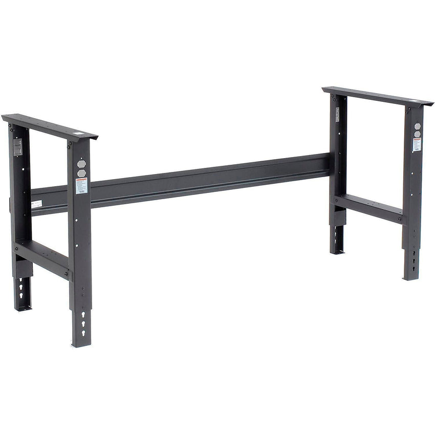 Global Industrial Adjustable Height Workbench, 72"W x 36"D, Shop Top Safety Edge, Black (GLB - 183986BK) - SchoolOutlet