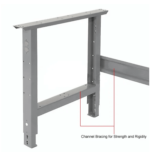Global Industrial Adjustable Height Workbench, 72"W x 30"D, Maple Butcher Block Safety Edge, Gray (GLB - 183988) - SchoolOutlet