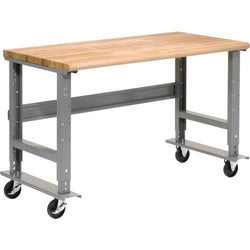 Global Industrial Mobile Workbench, 72"W x 30"D, Adjustable Height, Maple Safety Edge (GLB-183988A)