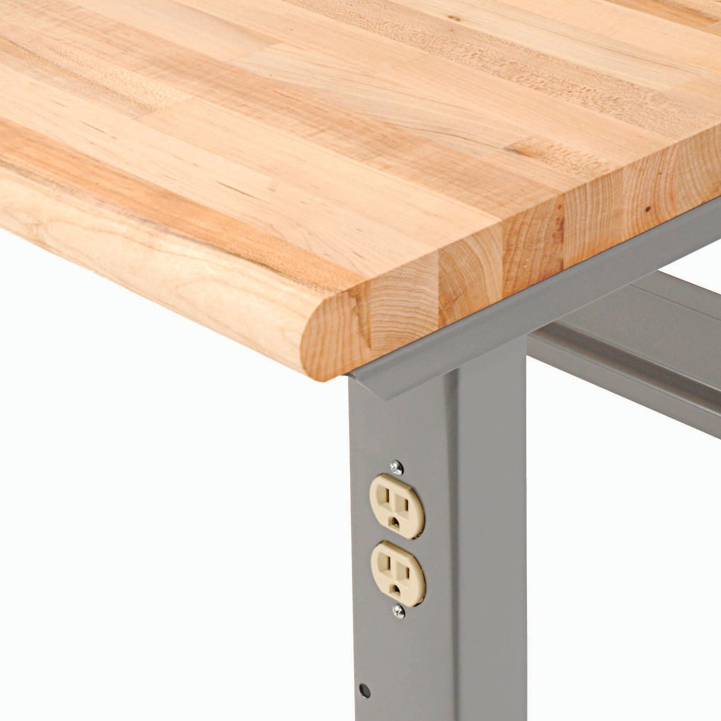 Global Industrial Adjustable Height Workbench, 72"W x 36"D, Maple Butcher Block Safety Edge, Gray (GLB - 183989) - SchoolOutlet