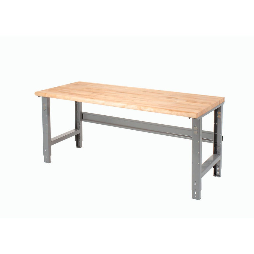 Global Industrial Adjustable Height Workbench, 72"W x 36"D, Maple Butcher Block Safety Edge, Gray (GLB - 183989) - SchoolOutlet