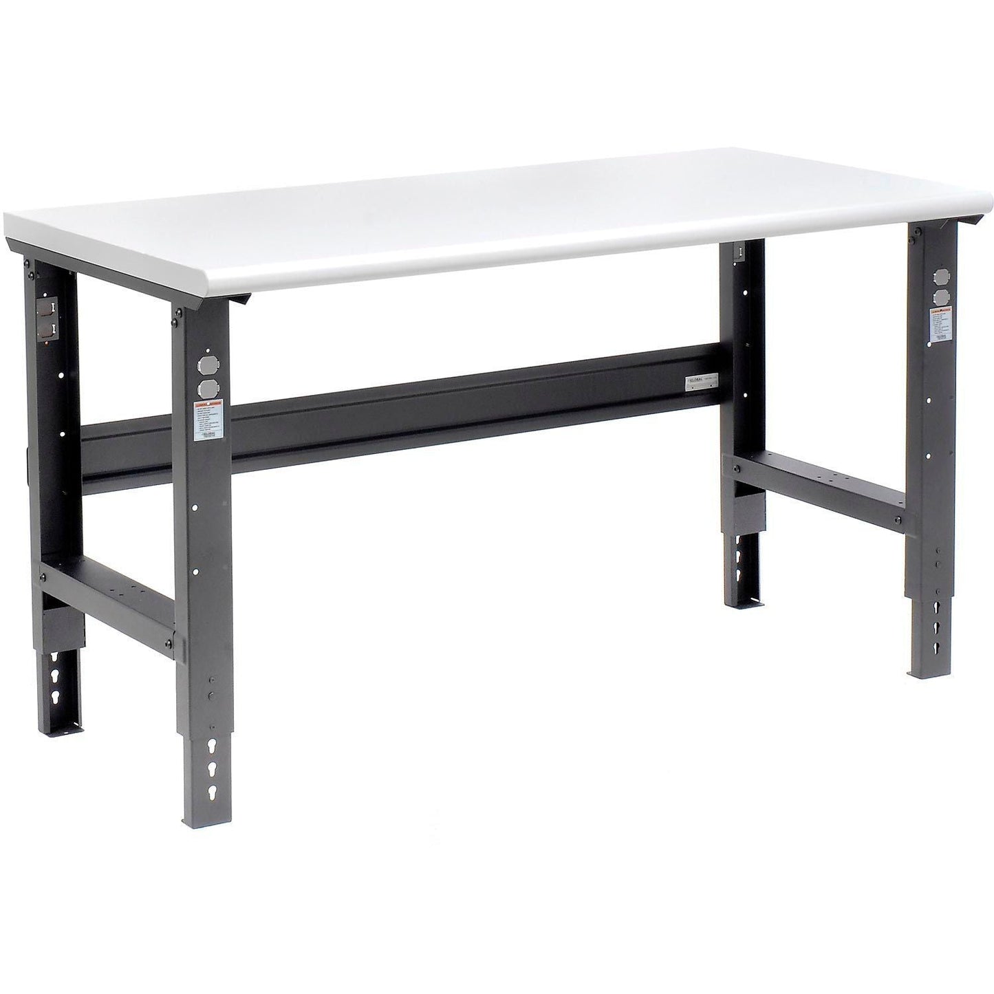 Global Industrial Adjustable Height Workbench, 60"W x 30"D, Laminate Safety Edge, Black (GLB - 183990BK) - SchoolOutlet
