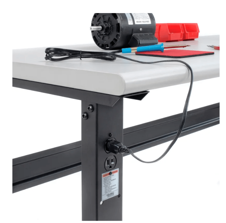 Global Industrial Adjustable Height Workbench, 60"W x 30"D, Laminate Safety Edge, Black (GLB - 183990BK) - SchoolOutlet