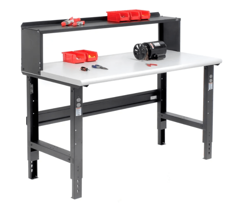 Global Industrial Adjustable Height Workbench, 60"W x 30"D, Laminate Safety Edge, Black (GLB - 183990BK) - SchoolOutlet