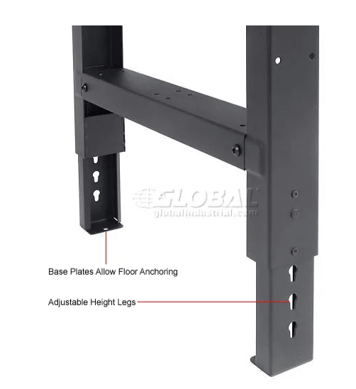 Global Industrial Adjustable Height Workbench, 60"W x 30"D, Laminate Safety Edge, Black (GLB - 183990BK) - SchoolOutlet