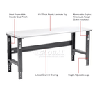 Global Industrial Adjustable Height Workbench, 72