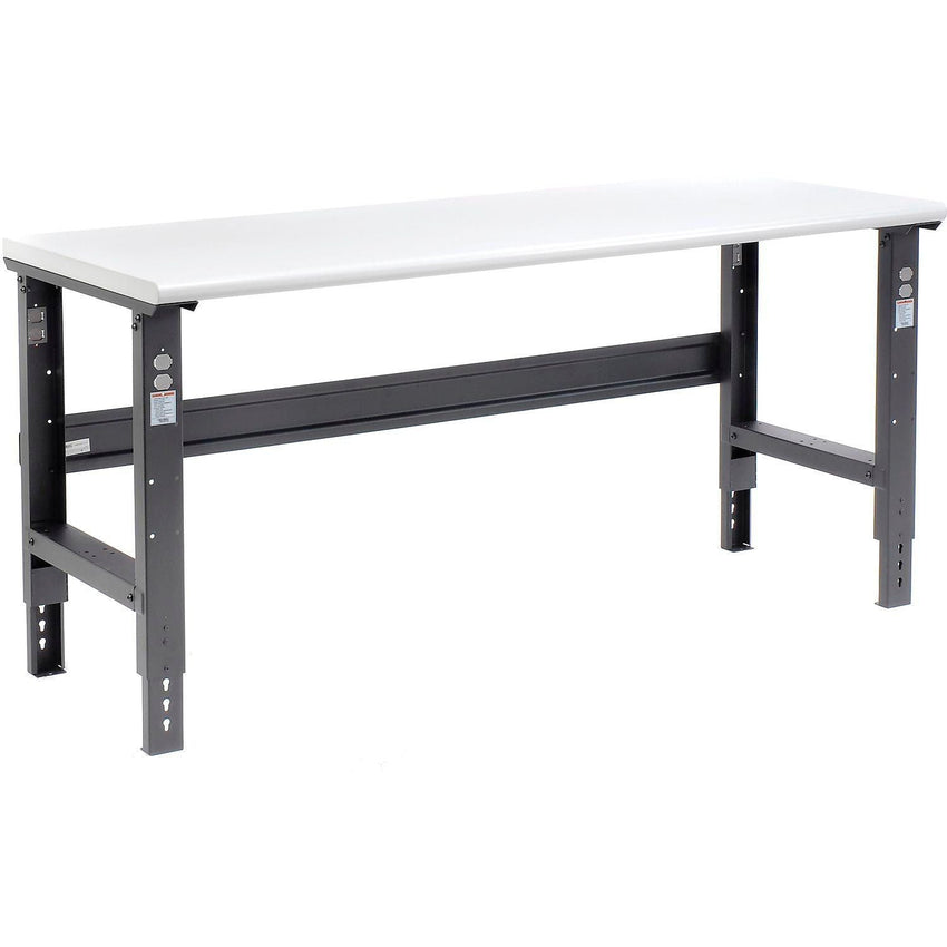 Global Industrial Adjustable Height Workbench, 72"W x 30"D, Laminate Safety Edge, Black (GLB - 183991BK) - SchoolOutlet