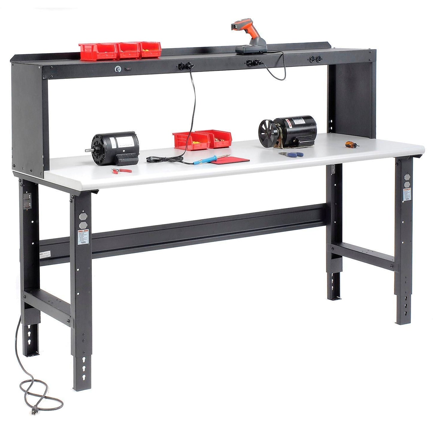 Global Industrial Adjustable Height Workbench, 72"W x 30"D, Laminate Safety Edge, Black (GLB - 183991BK) - SchoolOutlet