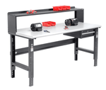 Global Industrial 72 x 36 Adjustable Height Workbench C - Channel Leg - Laminate Safety Edge Black (GLB - 183992BK) - SchoolOutlet