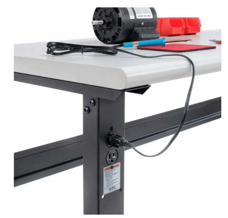 Global Industrial 72 x 36 Adjustable Height Workbench C - Channel Leg - Laminate Safety Edge Black (GLB - 183992BK) - SchoolOutlet