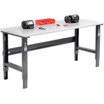 Global Industrial 72 x 36 Adjustable Height Workbench C - Channel Leg - Laminate Safety Edge Black (GLB - 183992BK) - SchoolOutlet