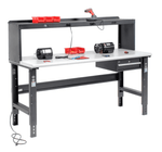 Global Industrial 72 x 36 Adjustable Height Workbench C - Channel Leg - Laminate Safety Edge Black (GLB - 183992BK) - SchoolOutlet