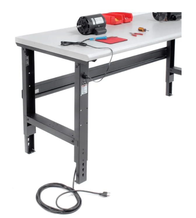Global Industrial 72 x 36 Adjustable Height Workbench C - Channel Leg - Laminate Safety Edge Black (GLB - 183992BK) - SchoolOutlet