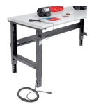 Global Industrial 72 x 36 Adjustable Height Workbench C - Channel Leg - Laminate Safety Edge Black (GLB - 183992BK) - SchoolOutlet