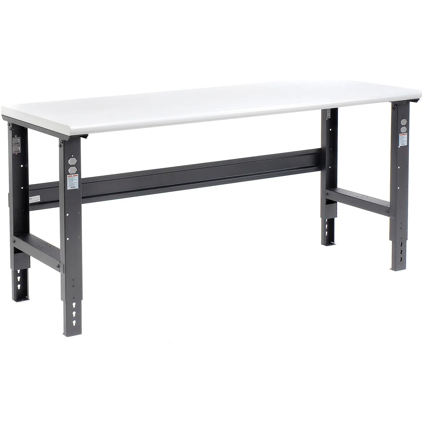 Global Industrial 72 x 36 Adjustable Height Workbench C - Channel Leg - Laminate Safety Edge Black (GLB - 183992BK) - SchoolOutlet
