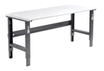 Global Industrial 72 x 36 Adjustable Height Workbench C - Channel Leg - Laminate Safety Edge Black (GLB - 183992BK) - SchoolOutlet