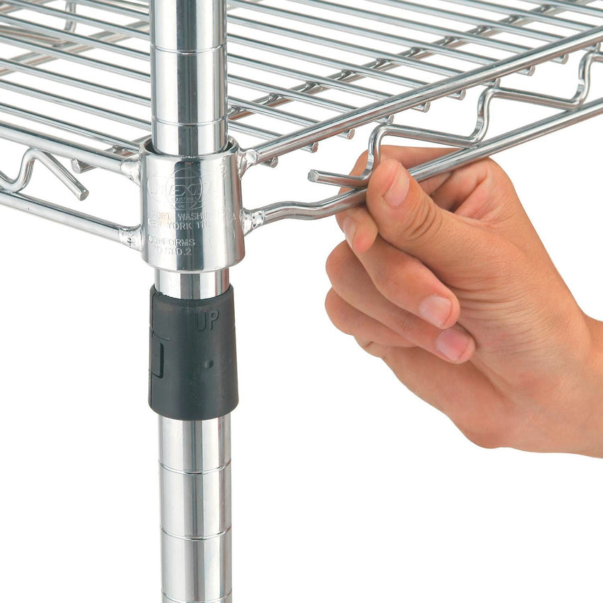 Global Industrial Nexel Adjustable Chrome Wire Shelf Cart w/2 Shelves 800 lbs. Capacity, 36"L x 18"W x 40"H (GLB - 188679) - SchoolOutlet