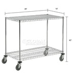 Global Industrial Nexel Adjustable Chrome Wire Shelf Cart w/2 Shelves 800 lbs. Capacity, 48