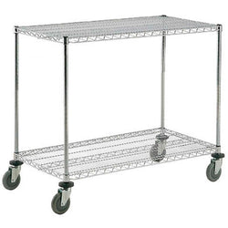 Global Industrial Nexel Adjustable Chrome Wire Shelf Cart w/2 Shelves 800 lbs. Capacity, 60"L x 18"W x 40"H (GLB-188681)