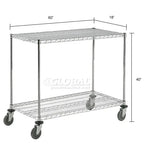 Global Industrial Nexel Adjustable Chrome Wire Shelf Cart w/2 Shelves 800 lbs. Capacity, 60