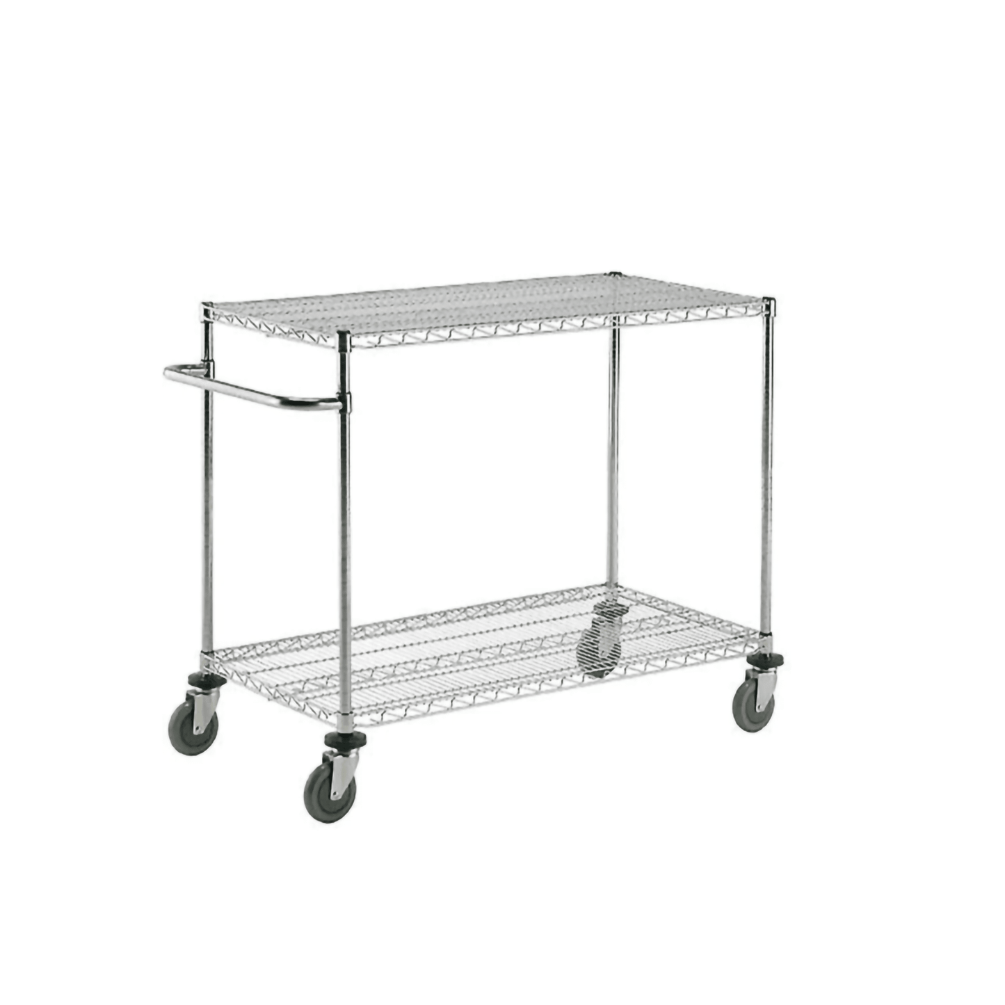 Global Industrial Nexel 2 Shelf Chrome Cart, 60"W x 24"D x 40"H, with 4 Swivel Casters (GLB - 188685) - SchoolOutlet