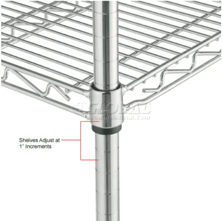 Global Industrial Nexel 2 Shelf Chrome Cart, 60"W x 24"D x 40"H, with 4 Swivel Casters (GLB - 188685) - SchoolOutlet