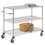 Global Industrial Nexel Adjustable Chrome Wire Shelf Cart w/3 Shelves 800 lbs. Capacity, 36