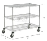 Global Industrial Nexel Adjustable Chrome Wire Shelf Cart w/3 Shelves 800 lbs. Capacity, 48
