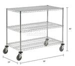 Global Industrial Nexel Adjustable Chrome Wire Shelf Cart w/3 Shelves 800 lbs. Capacity, 36