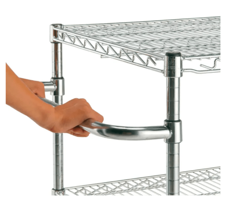 Global Industrial Nexel Adjustable Chrome Wire Shelf Cart w/3 Shelves 800 lbs. Capacity, 72"L x 24"W x 40"H (GLB - 188694) - SchoolOutlet